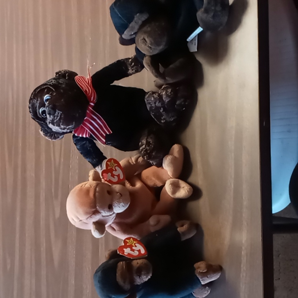 Lot of 4 Monkeys (Ty, Ganz and Dan Dee Collector's Choice)